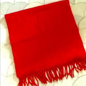 Red Hermes Cashmere Stole Scarf
